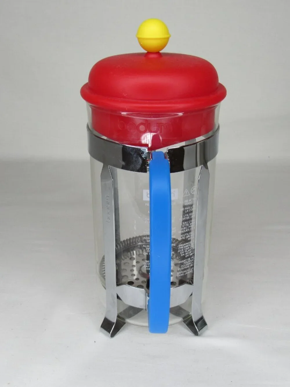 Bodum 70th Anniversary French Press Coffee 2014 Red Blue Yellow